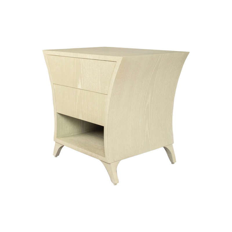 Laurenske 72cm W Solid Wood Bedside Table