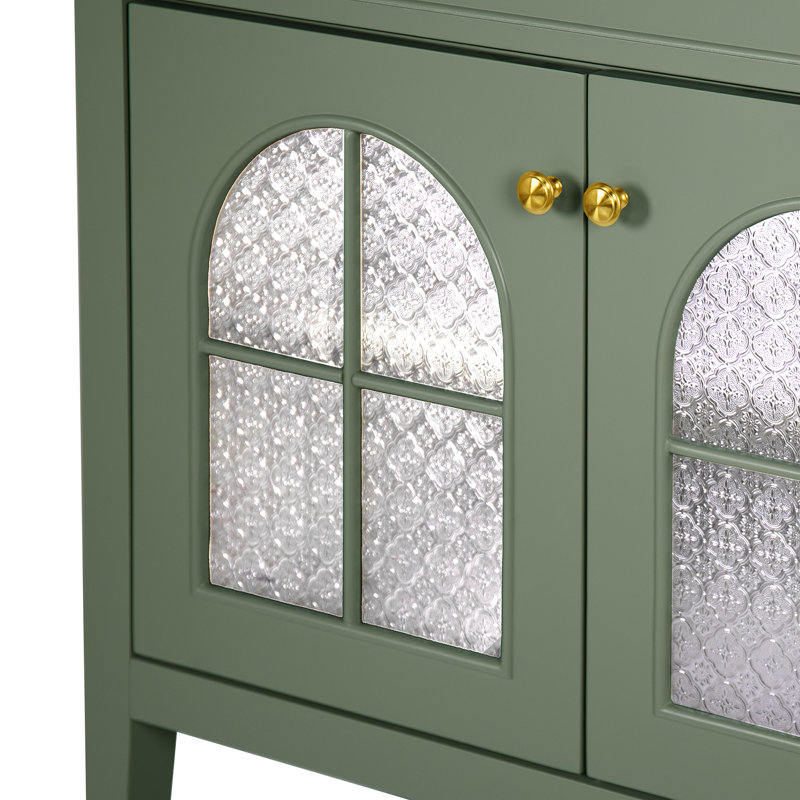 Armoire de salle de bain 35,6 pouces de style médiéval avec éclairage à capteur de mouvement et rangement réglable