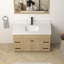 Plan de toilette simple en pierre reconstituée de 124 cm (49 po) avec lavabo