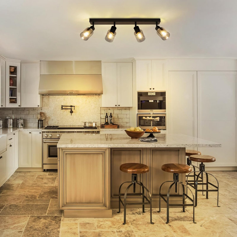 Light vintage: E14 ceiling light black spots ceiling lamp living room industrial kitchen lamp ceiling spots made of glass and metal 350° swiveling for kitchen - without bulb