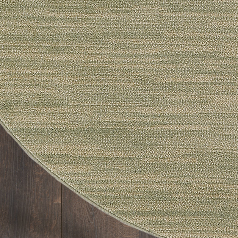 Nourison Essentials Green/Gold Indoor/Outdoor Area Rug, Round 8'