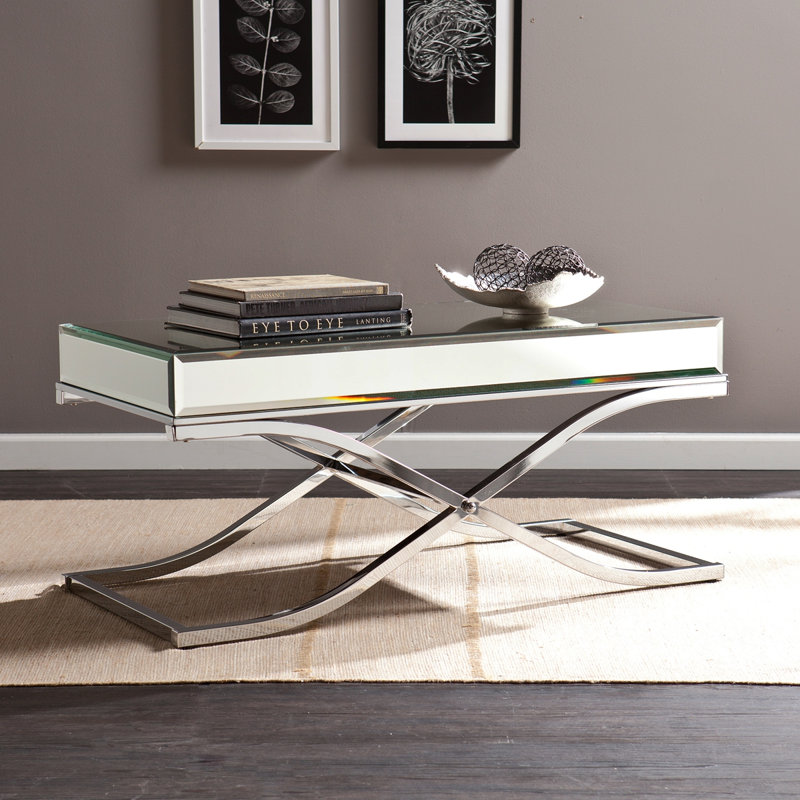 Ava Mirrored Cocktail Table - Chrome