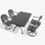 5-Piece All-Weather Cast Aluminum Dining Set, Include 4 Swivel Chairs and Rectangular Table With Black Frame (same sku:1710S00460)