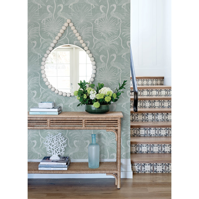 Biscayne Flamingo Beach Wallpaper, Turquoise 