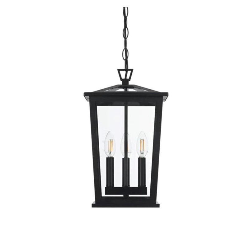 Luminaire suspendu d'extérieur 8,5 pouces Nevis Jamila, 3 lumières, H 15,5 po x l 7 po x P 7 po