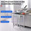 Freestanding Stainless Steel Utility Sink, 91.4 x 53.3 x 101.6 cm/36 x 21 x 40 in, Single Bowl with Worktop, Backsplash and Shelves, Silver