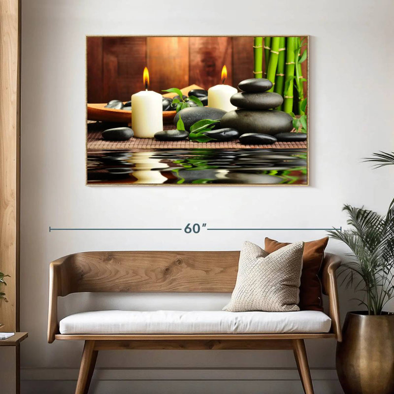 Spa zen en bambou, Cadre flottant en bois naturel, 46 po x 31 po
