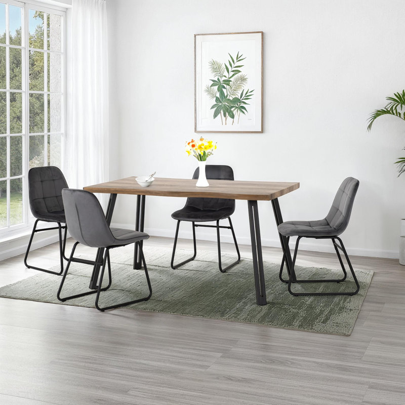 Catrinel Wave Edge Dining Set, Grey