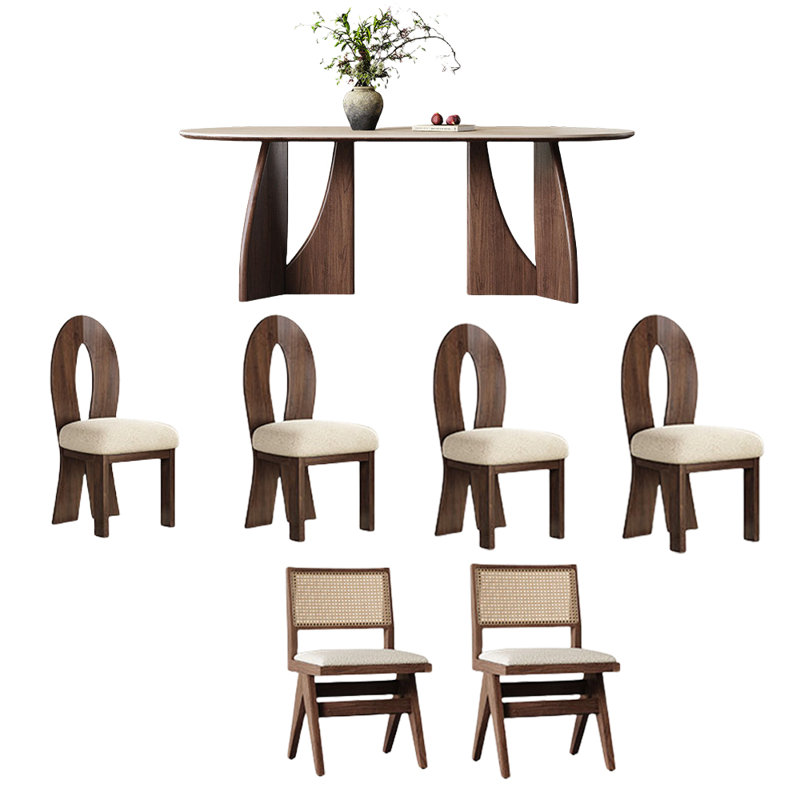 Household solid wood dining table sets, 29.52"H x 55.11"L x 31.49"W