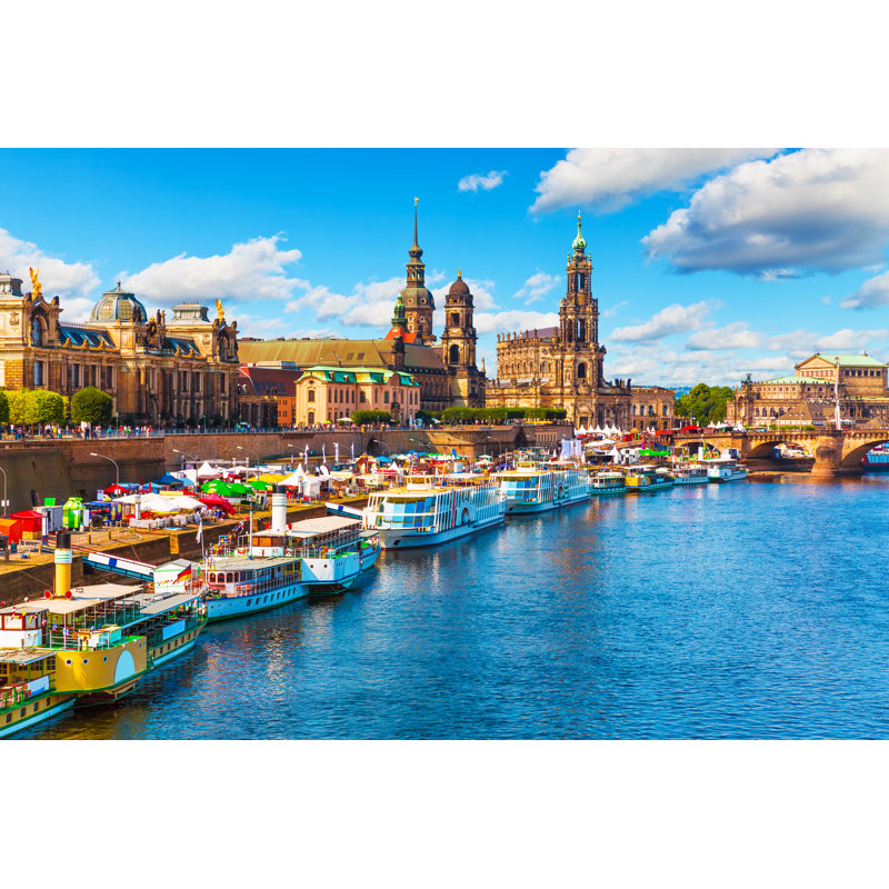 Old Town In Dresden, Germany by Scanrail - Wrapped Canvas Print, 81cm H x 122cm W
