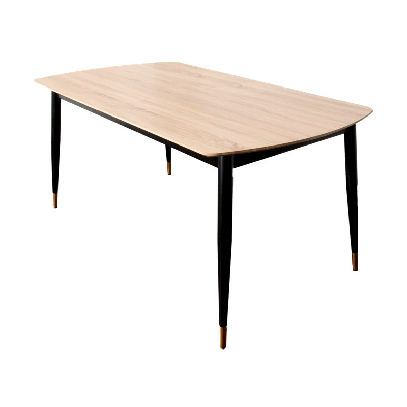 Rivanna Extendable Metal Base Dining Table, Light Oak