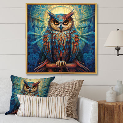Portrait d'un hibou magique dans une forêt enchantée I sur toile