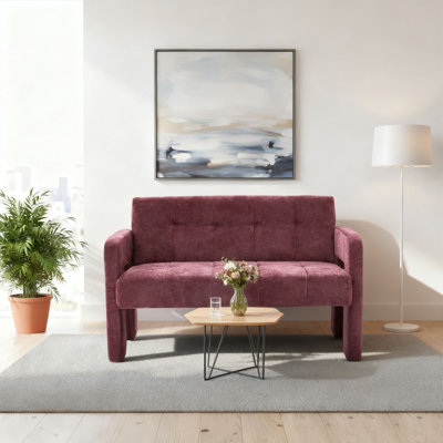 Modern stycle Chenille Upholstered Loveseat Reception sofa with  Full Cozy Cushioning for Living Room, Bedroom, Small Spaces, reception area