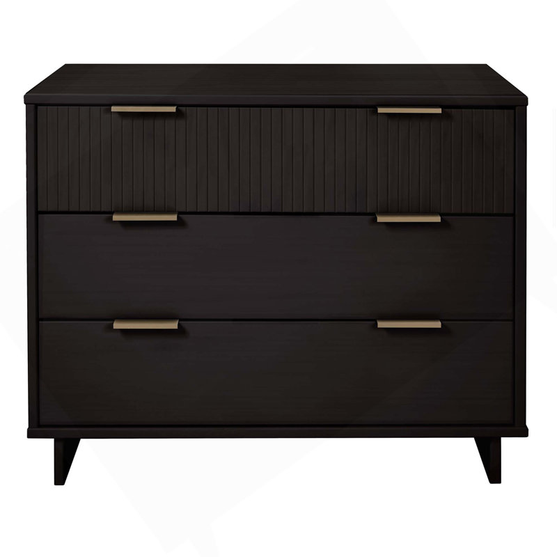 Commode Granville en noir (3 tiroirs)