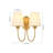 2-Light W-Shaped Conical Frosted Glass Wall Sconce
