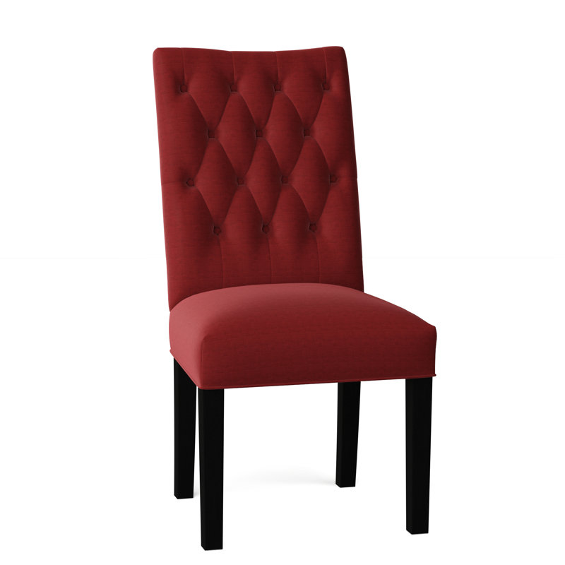 Chaise parsons capitonnée de 17 po de large Lucy, Rouge Marlow, Naturel