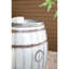 Table d'appoint tambour rustique de style rustique gris, 22,5 x 22,5 x 26 pouces, couvercle amovible pour la fonction de plateau, ajoute de la saveur à la table décorative avec une bande brune, fonctionnalité supplémentaire, bon