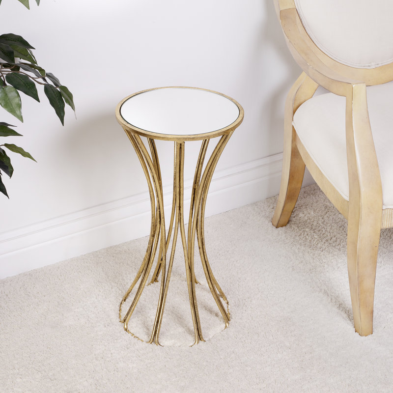 Faruh Metal & Mirrored Side Table