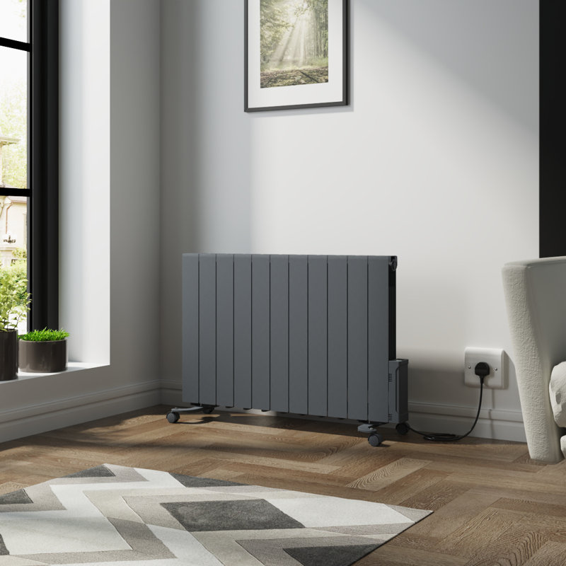 Ebern Designs Saheli Electric Wall Mounted Space Heater, 57.5cm H x 93.5cm W x 8cm D, 8.7A, Anthracite