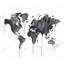 Watercolor World Map - impression encadrée en noir et blanc pour la décoration