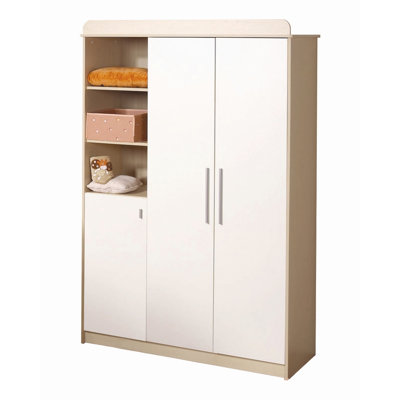 Lena 3 Door White/ Maple Wardrobe