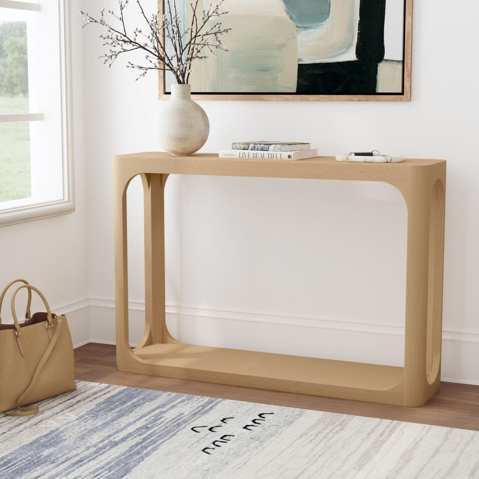 Sybil 47" Mango Console Table, Tan