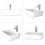 18"x15" White Ceramic Rectangular Vessel Bathroom Sink with Chrome Faucet