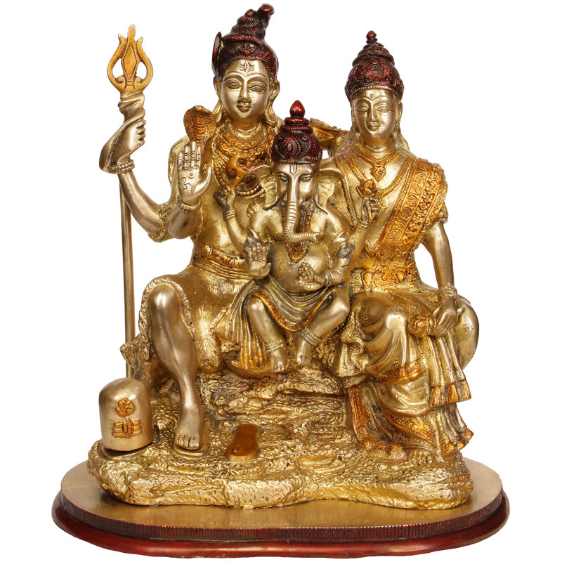Shiva-Parvati, Brun, argent, or