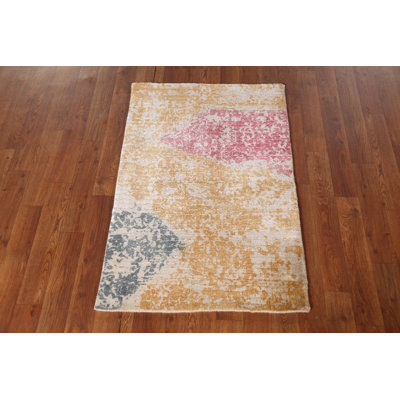 Contemporary Abstract Oriental Accent Rug 2x3