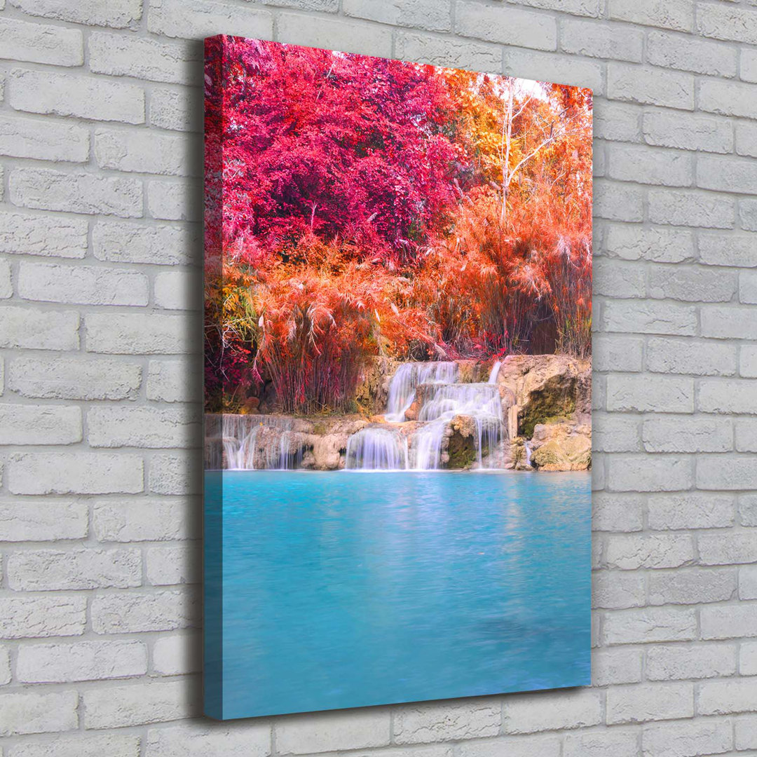 Wasserfall im Wald - Kunstdrucke auf Leinwand