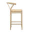 Renault 37" Tall Oak Wood Counter Stool, Light Bleached Natural