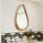 Modern Irregular Teardrop Wooden Wall Mirror