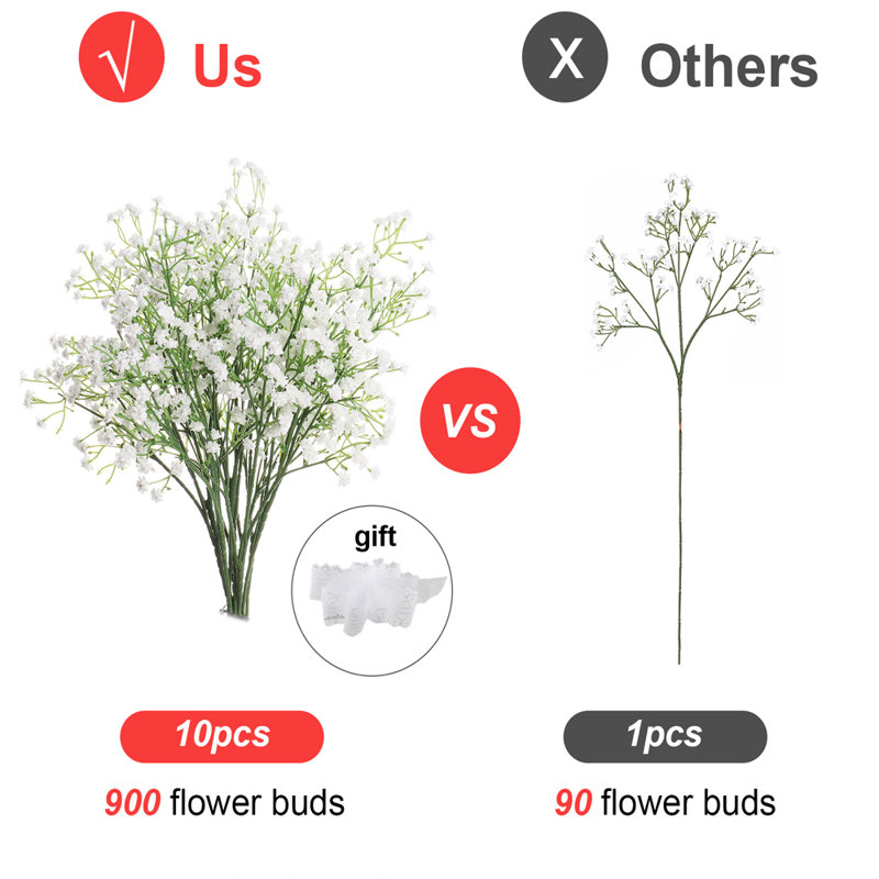 Arrangement floral Baby's Breath, White, H 23,63 po x l 3,9 po x P 3,9 po