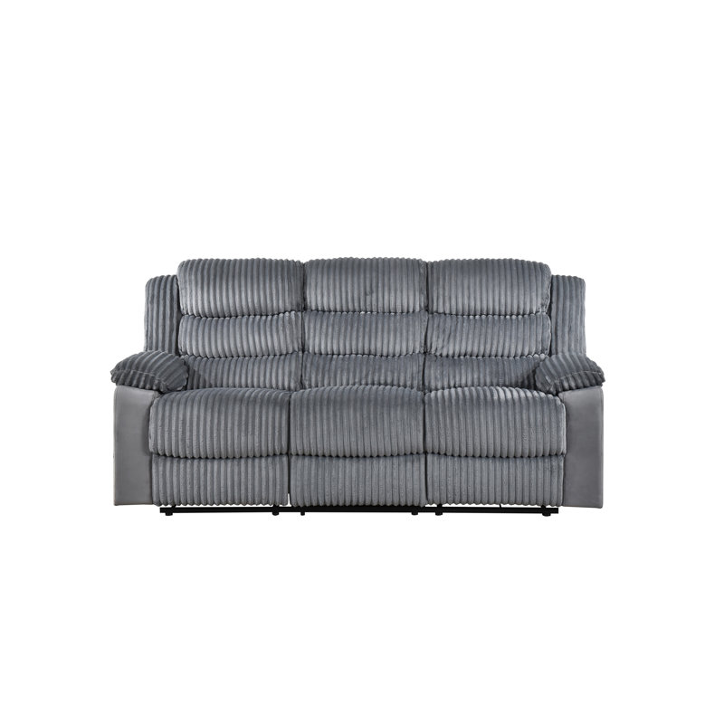Canapé inclinable double, velours côtelé gris, Grey Corduroy