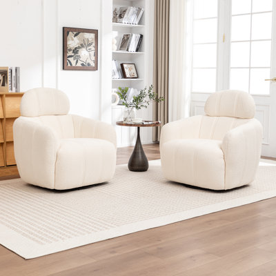 Ashyiah 32'' Wide Swivel Chair With Round Metal Base
