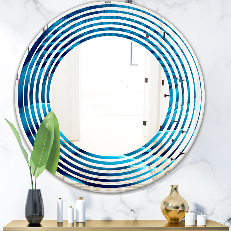 Miroir mural sans cadre vague abstract, 31,5 po x 31,5 po