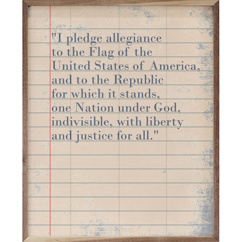 I Pledge Allegiance On Paper, H 40 po x l 32 po
