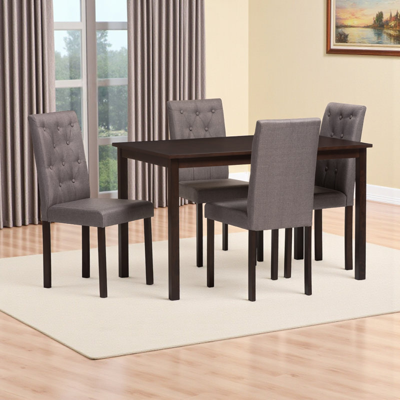 Alyshia 4 - Person Four Leg Dining Set, Gray