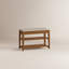 Bancs d'entrée en bois massif à 2 niveaux avec tiroirs et coussins rembourrés Addisin Adryell - Rangement pour chaussures confortables-528437908-528437905