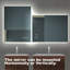 Miroir de salle de bain pour salle de bain avec lumière intense, intensité variable, contrôle de l'interrupteur mural, antibuée, IRC 90 réglable 3000K-4500K-6000K, IP54 imperméable à l'eau, vertical et horizontal-1183090826