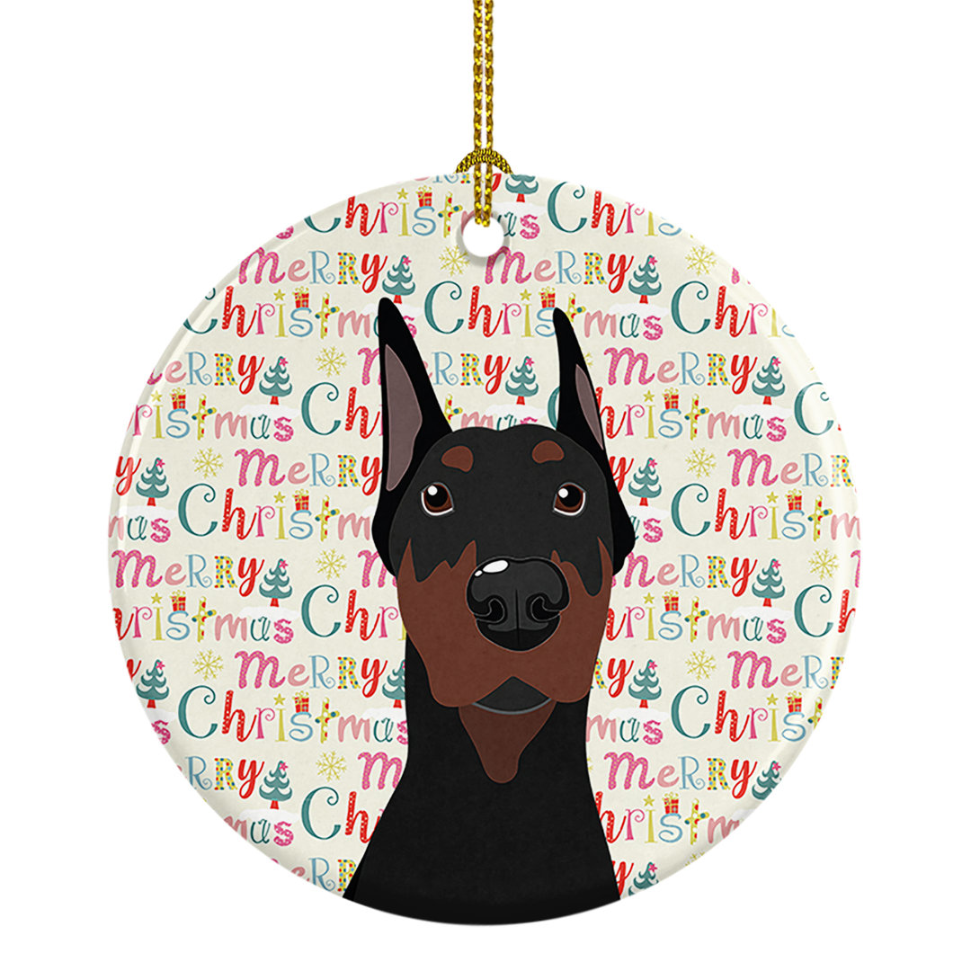 Doberman Pinscher Cropped Ears Ceramic Hanging Figurine Ornament The Holiday Aisle®
