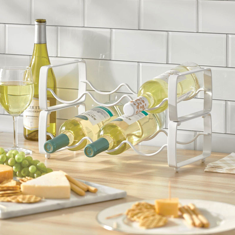 Sandnes 6 Bottle Tabletop Wine Bottle Rack, Matt White