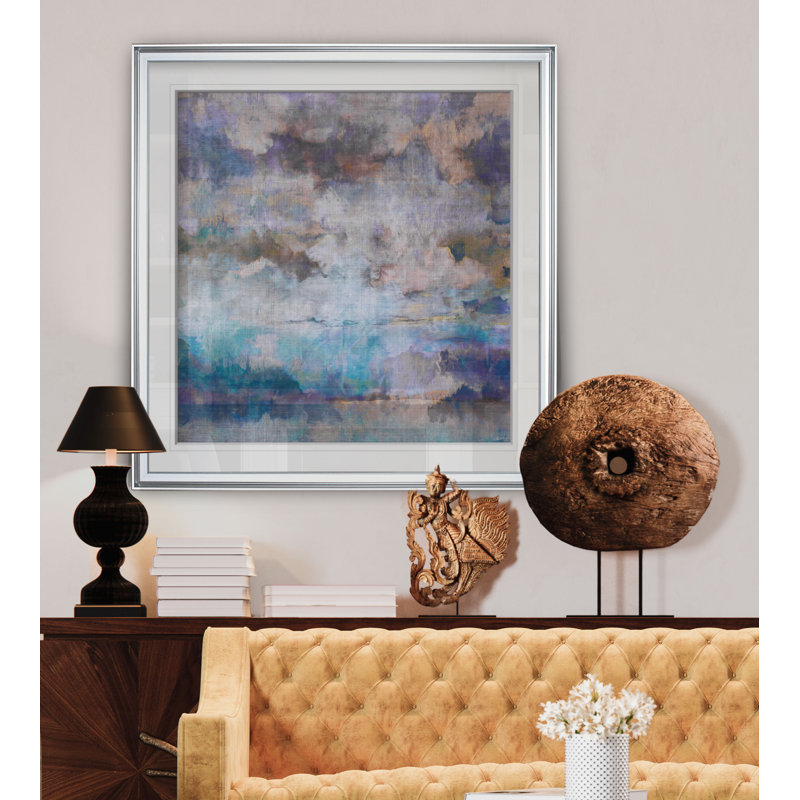 Cascadia II - Painting, 23" H x 23" W x 1.5" D, Silver Framed