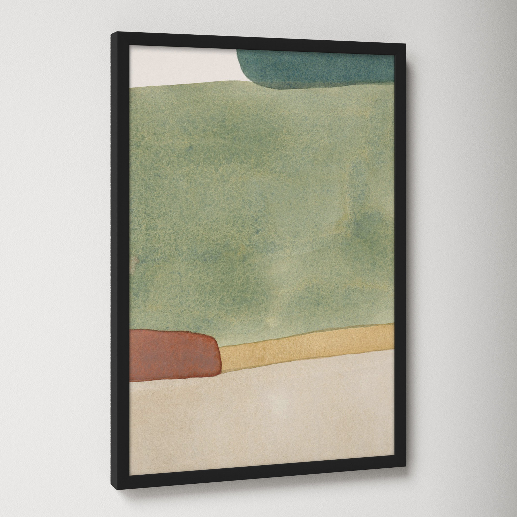 Distant Green by Julia Balfour, 14" W x 20" H, Black
