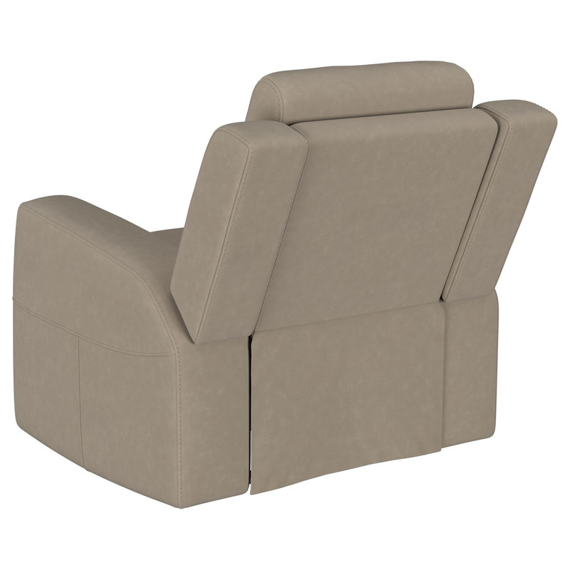 Fauteuil inclinable manuel Krio, similicuir moderne 37 pouces, Brun
