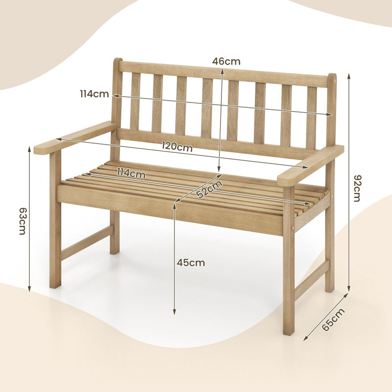 Solid Wood Outdoor Bench