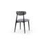 Ensemble de 2 chaises de salle à manger modernes, dossier rond incurvé et structure en métal gris
