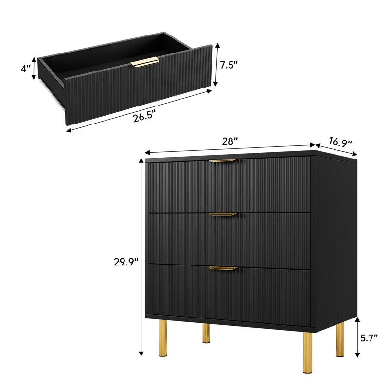 71.1cm W 3 - Drawer Chest of Drawers