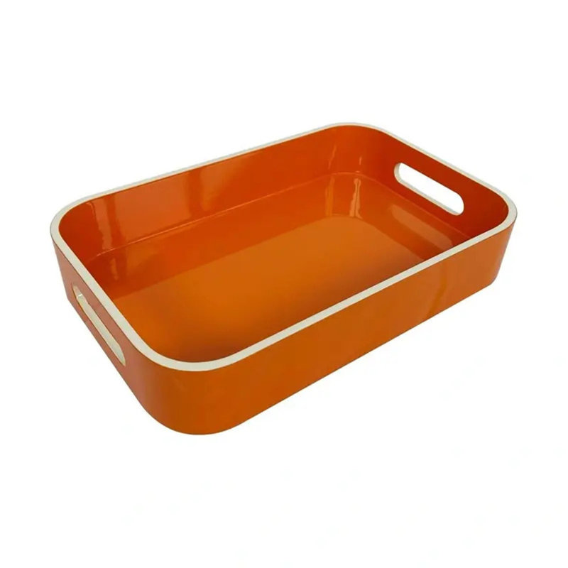 Plateau laqué - orange - petit, H 2 po x l 12 po x P 8 po, Orange