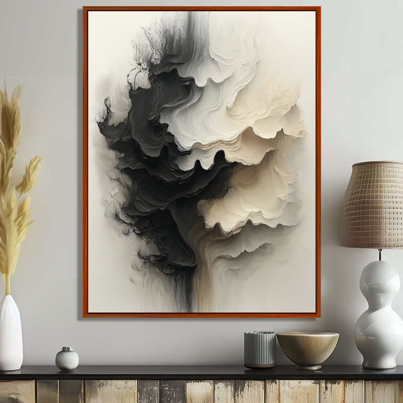 Oldsmar - Abstract Wall Decor, Brun, Impression encadrée flottante, H 20 po x l 12 po